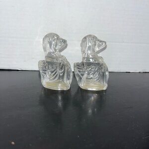 Vintage Duck Salt and Pepper Clear Shakers